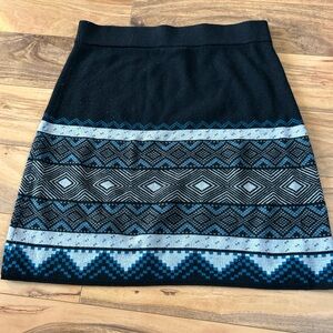 Black and Blue Patterned Women's Skirt